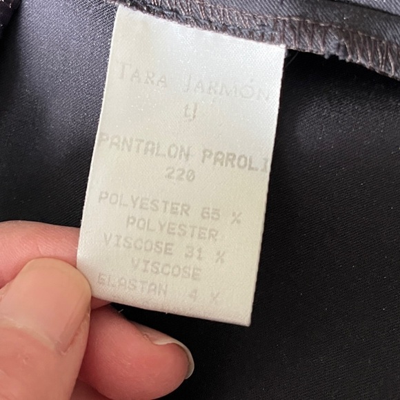 TARA JARMON Pantalon Paroli Grey Trousers Patterned Waistband Business Office - Picture 8 of 16